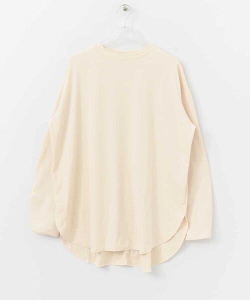 LAATO(ラート)の「SHINY LONG T-SHIRTS(Tシャツ/カットソー・レディース・ベージュ/ブラウン/オフホワイト・FREE)」の4枚目の写真
