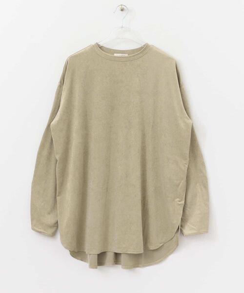 LAATO(ラート)の「SHINY LONG T-SHIRTS(Tシャツ/カットソー・レディース・ベージュ/ブラウン/オフホワイト・FREE)」の6枚目の写真