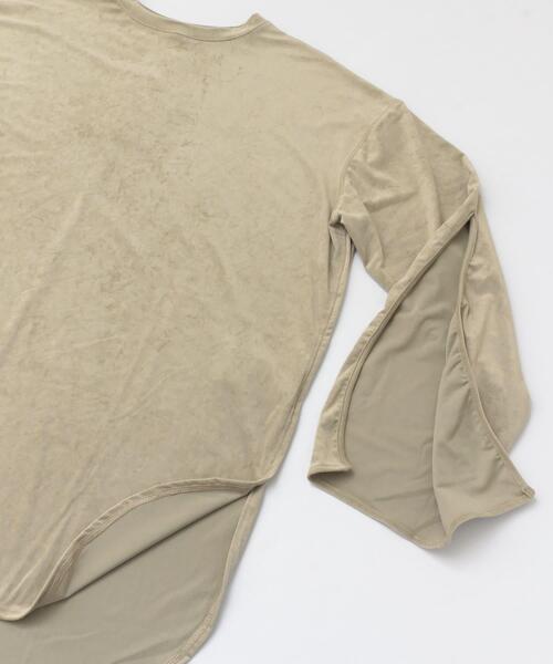 LAATO(ラート)の「SHINY LONG T-SHIRTS(Tシャツ/カットソー・レディース・ベージュ/ブラウン/オフホワイト・FREE)」の7枚目の写真