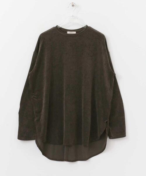 LAATO(ラート)の「SHINY LONG T-SHIRTS(Tシャツ/カットソー・レディース・ベージュ/ブラウン/オフホワイト・FREE)」の10枚目の写真