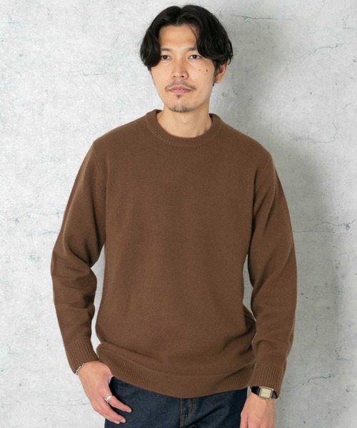 XLサイズあり』ハミルトンラムズウールエルボーパッチニット