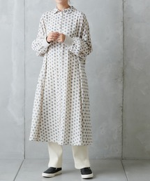 PUAL CE CIN | アンティーク小花プリントフレアーワンピース(ワンピース)