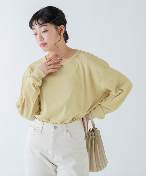 ANGIE（アンジー）の「ドライタッチシアープルオーバー（Tシャツ/カットソー・レディース・オレンジ/ライトイエロー/グリーン系その他・FREE）」の3枚目の写真