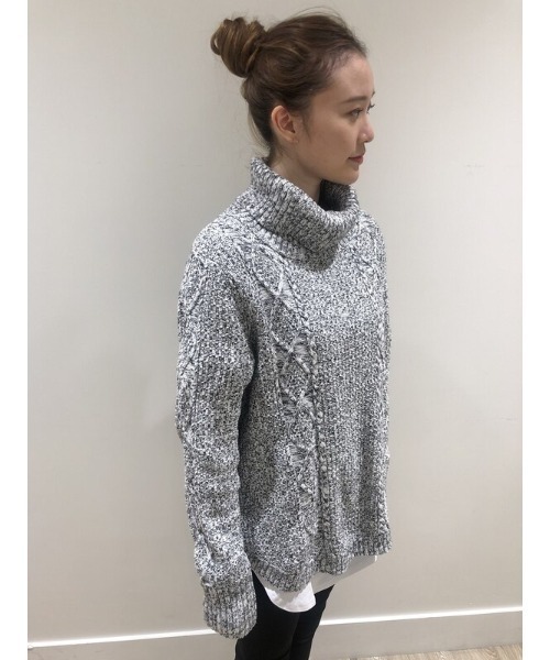 ギャップ セーター トップス ケーブルニット ハイネック キッズ 男の子用 160サイズ グレー GAP GAP（ギャップ）の「ケーブルニット タートルネック セーター（ニット