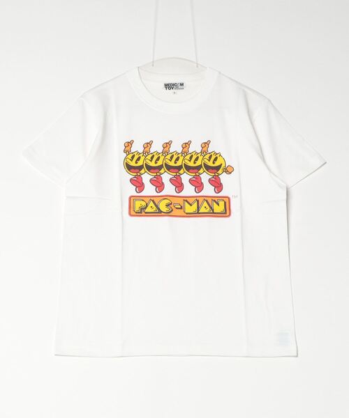MEDICOM TOY LIFE ENTERTAINMENT(メディコムトイライフエンターテイメント)の「MLE S/S TEE-2 "PAC-MAN"(Tシャツ/カットソー・メンズ・ホワイト/ブラック・MEDIUM/LARGE/X-LARGE/SMALL)」の1枚目の写真