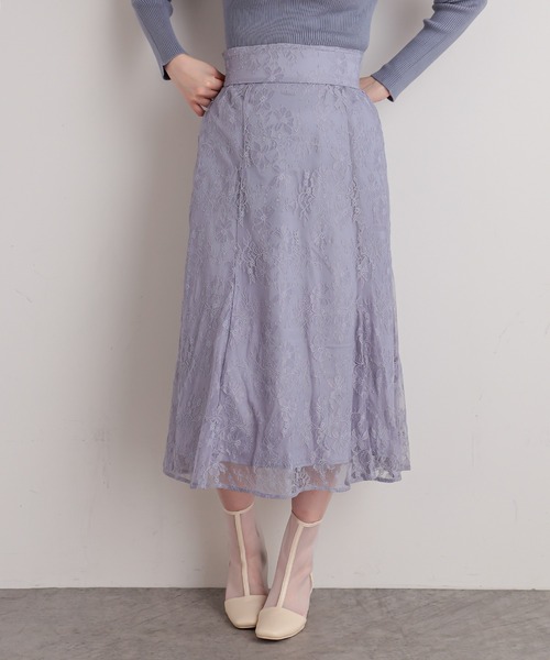 natural couture(ナチュラルクチュール)の「【WEB限定】osonoレーススカート(スカート・レディース・カーキ/サックスブルー/モカ/ラベンダー/ライトベージュ・FREE)」の22枚目の写真