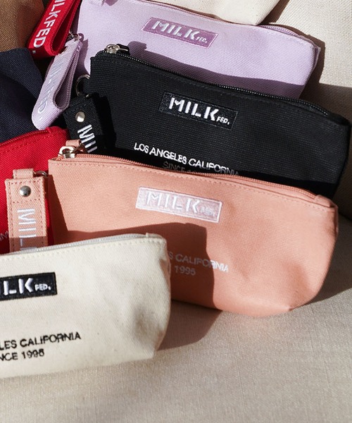 MILKFED.(ミルクフェド)の「EMBROIDERED BAR PENCIL CASE(ペン類・レディース・ライトピンク/A/B/ホワイト/ブラック/ベージュ/ライトパープル/ネイビー/レッド・ONE SIZE)」の6枚目の写真