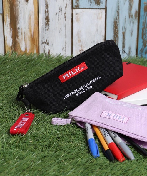 MILKFED.(ミルクフェド)の「EMBROIDERED BAR PENCIL CASE(ペン類・レディース・ライトピンク/A/B/ホワイト/ブラック/ベージュ/ライトパープル/ネイビー/レッド・ONE SIZE)」の9枚目の写真