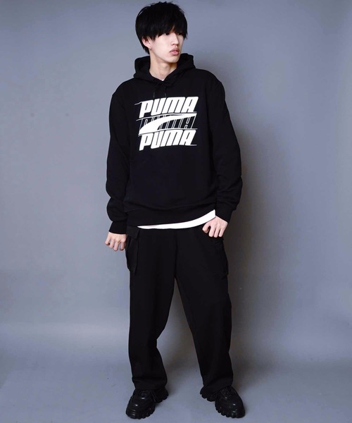 PUMA（プーマ）の「【PUMA/プーマ】ロゴプルパーカー　８４４１４１　ビッグロゴプリント　ＲＥＢＥコレクション（パーカー・メンズ・ライトグレー/スミクロ・MEDIUM/LARGE/X-LARGE）」の16枚目の写真