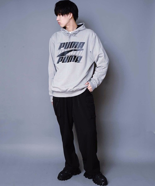 PUMA（プーマ）の「【PUMA/プーマ】ロゴプルパーカー　８４４１４１　ビッグロゴプリント　ＲＥＢＥコレクション（パーカー・メンズ・ライトグレー/スミクロ・MEDIUM/LARGE/X-LARGE）」の12枚目の写真