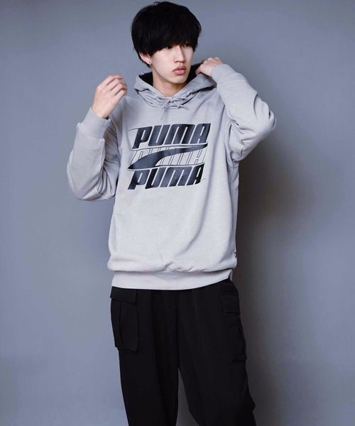 PUMA（プーマ）の「【PUMA/プーマ】ロゴプルパーカー　８４４１４１　ビッグロゴプリント　ＲＥＢＥコレクション（パーカー・メンズ・ライトグレー/スミクロ・MEDIUM/LARGE/X-LARGE）」の10枚目の写真
