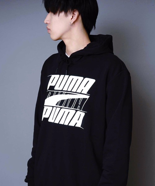 PUMA（プーマ）の「【PUMA/プーマ】ロゴプルパーカー　８４４１４１　ビッグロゴプリント　ＲＥＢＥコレクション（パーカー・メンズ・ライトグレー/スミクロ・MEDIUM/LARGE/X-LARGE）」の8枚目の写真