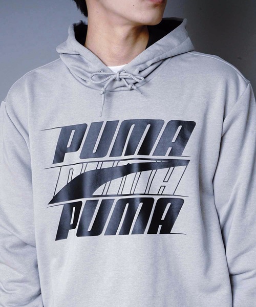PUMA（プーマ）の「【PUMA/プーマ】ロゴプルパーカー　８４４１４１　ビッグロゴプリント　ＲＥＢＥコレクション（パーカー・メンズ・ライトグレー/スミクロ・MEDIUM/LARGE/X-LARGE）」の5枚目の写真