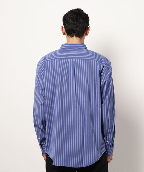 PLUS ONE（プラスワン）の「【PLUS ONE】ストライプブロードシャツ（シャツ/ブラウス・メンズ・ベージュ/ネイビー/グレー・M/L/XL）」の5枚目の写真