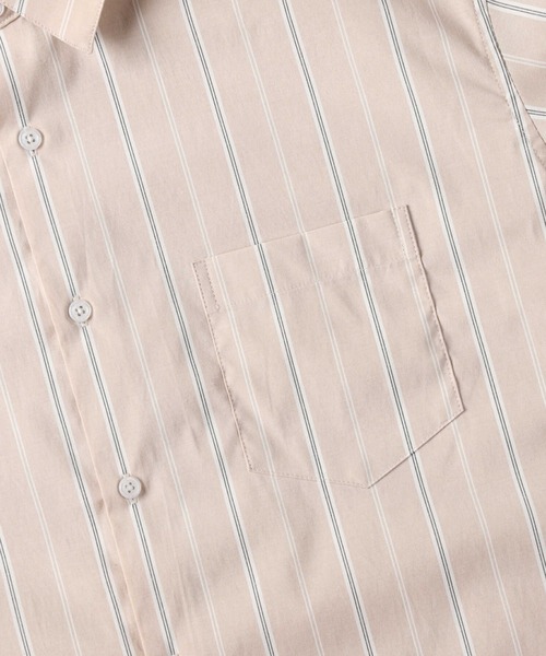 PLUS ONE（プラスワン）の「【PLUS ONE】ストライプブロードシャツ（シャツ/ブラウス・メンズ・ベージュ/ネイビー/グレー・M/L/XL）」の7枚目の写真