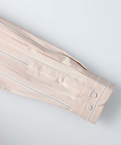 PLUS ONE（プラスワン）の「【PLUS ONE】ストライプブロードシャツ（シャツ/ブラウス・メンズ・ベージュ/ネイビー/グレー・M/L/XL）」の8枚目の写真