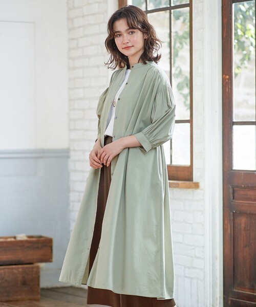 ANY SIS(エニィスィス)の「【L'aube】コットンレーヨンカフタン ワンピース(シャツワンピース・レディース・ネイビー系/ライトグリーン系・4)」の1枚目の写真