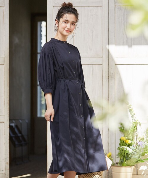 ANY SIS(エニィスィス)の「【L'aube】コットンレーヨンカフタン ワンピース(シャツワンピース・レディース・ネイビー系/ライトグリーン系・4)」の2枚目の写真