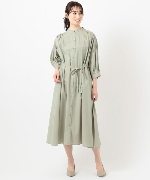 ANY SIS(エニィスィス)の「【L'aube】コットンレーヨンカフタン ワンピース(シャツワンピース・レディース・ネイビー系/ライトグリーン系・4)」の7枚目の写真