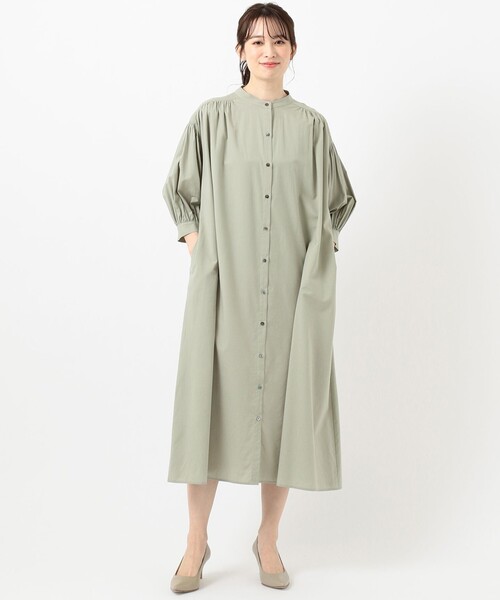 ANY SIS(エニィスィス)の「【L'aube】コットンレーヨンカフタン ワンピース(シャツワンピース・レディース・ネイビー系/ライトグリーン系・4)」の6枚目の写真