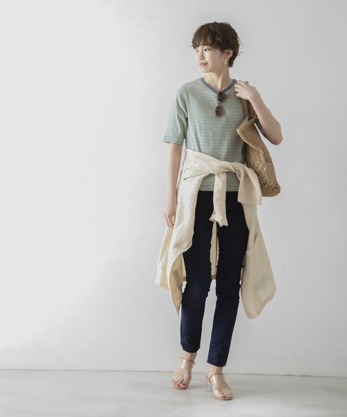 URBAN RESEARCH（アーバンリサーチ）の「『別注』Miller×URBAN RESEARCH　ハーフスリーブボーダーTシャツ（Tシャツ/カットソー・レディース・ブラウン/オレンジ/ブルー・FREE）」の10枚目の写真