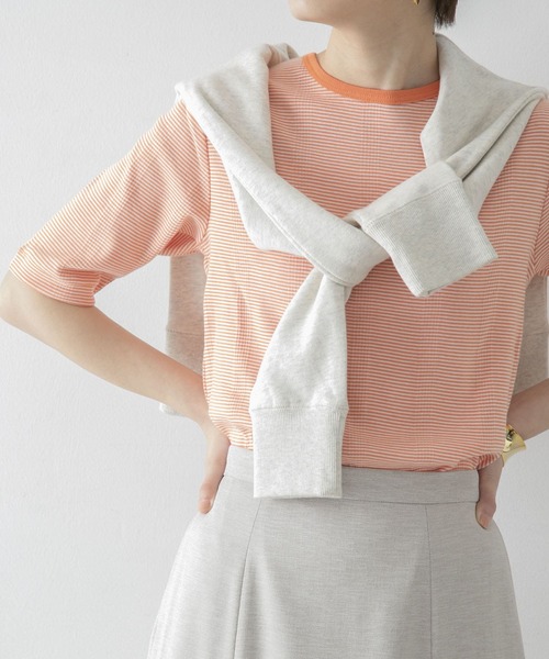 URBAN RESEARCH（アーバンリサーチ）の「『別注』Miller×URBAN RESEARCH　ハーフスリーブボーダーTシャツ（Tシャツ/カットソー・レディース・ブラウン/オレンジ/ブルー・FREE）」の12枚目の写真