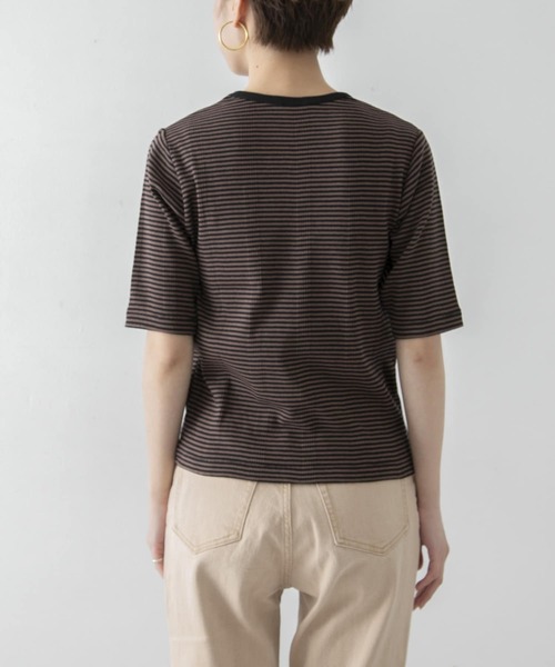 URBAN RESEARCH（アーバンリサーチ）の「『別注』Miller×URBAN RESEARCH　ハーフスリーブボーダーTシャツ（Tシャツ/カットソー・レディース・ブラウン/オレンジ/ブルー・FREE）」の18枚目の写真