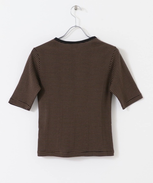 URBAN RESEARCH（アーバンリサーチ）の「『別注』Miller×URBAN RESEARCH　ハーフスリーブボーダーTシャツ（Tシャツ/カットソー・レディース・ブラウン/オレンジ/ブルー・FREE）」の6枚目の写真