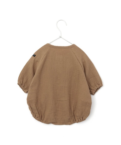 MAKE YOUR DAY（メイクユアデイ）の「Wガーゼロンパース（ロンパース・キッズ・ブラウン/イエロー/ミント/サーモンピンク・80/70）」の7枚目の写真