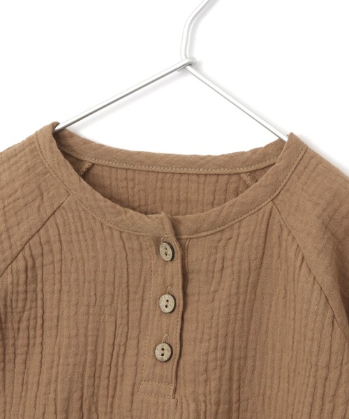 MAKE YOUR DAY（メイクユアデイ）の「Wガーゼロンパース（ロンパース・キッズ・ブラウン/イエロー/ミント/サーモンピンク・80/70）」の12枚目の写真