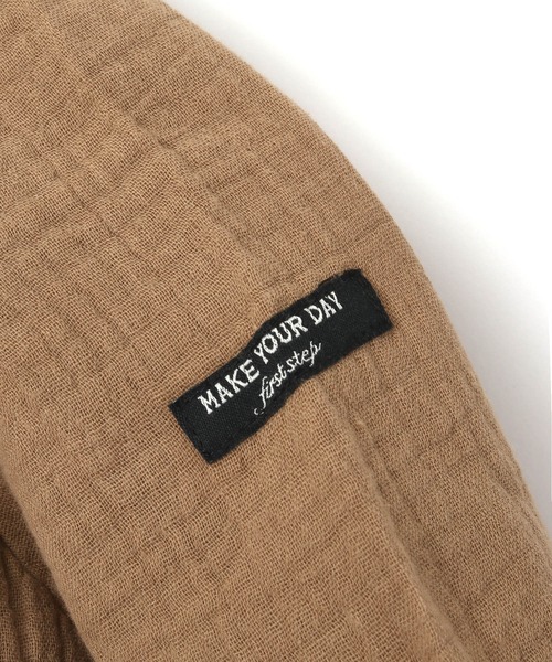 MAKE YOUR DAY（メイクユアデイ）の「Wガーゼロンパース（ロンパース・キッズ・ブラウン/イエロー/ミント/サーモンピンク・80/70）」の13枚目の写真