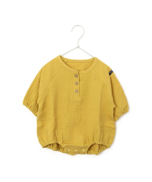 MAKE YOUR DAY（メイクユアデイ）の「Wガーゼロンパース（ロンパース・キッズ・ブラウン/イエロー/ミント/サーモンピンク・80/70）」の9枚目の写真