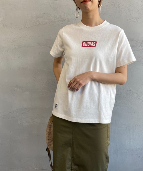 CHUMS（チャムス）の「[CHUMS/チャムス] ミニロゴプリントTシャツ（Tシャツ/カットソー・レディース・ベージュ/カーキ/ホワイト/ブラック・L）」の7枚目の写真