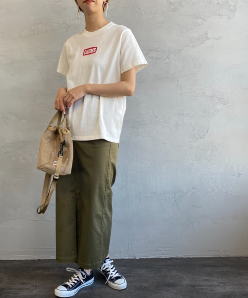 CHUMS（チャムス）の「[CHUMS/チャムス] ミニロゴプリントTシャツ（Tシャツ/カットソー・レディース・ベージュ/カーキ/ホワイト/ブラック・L）」の8枚目の写真
