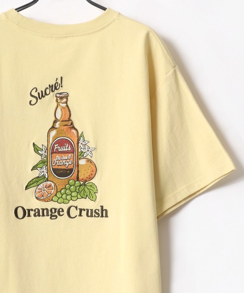 Lazar(ラザル)の「バック刺繍 Perfume/Vintage trip/Junk food/Orange bottle イラスト アート グラフィック オーバーサイズ Tシャツ(Tシャツ/カットソー・メンズ・ホワイト/チャコールグレー/ライトグレー/ホワイト系その他2/チャコール/ホワイト系その他3/イエロー/ホワイト系その他・LL/L/M)」の8枚目の写真