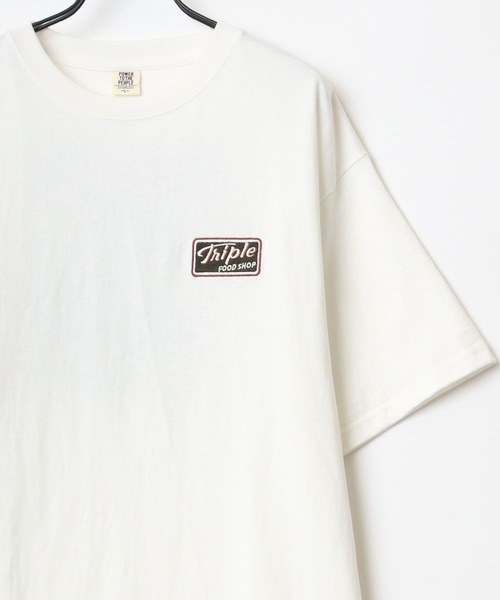Lazar(ラザル)の「バック刺繍 Perfume/Vintage trip/Junk food/Orange bottle イラスト アート グラフィック オーバーサイズ Tシャツ(Tシャツ/カットソー・メンズ・ホワイト/チャコールグレー/ライトグレー/ホワイト系その他2/チャコール/ホワイト系その他3/イエロー/ホワイト系その他・LL/L/M)」の11枚目の写真