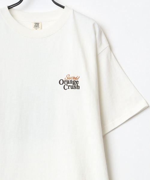 Lazar(ラザル)の「バック刺繍 Perfume/Vintage trip/Junk food/Orange bottle イラスト アート グラフィック オーバーサイズ Tシャツ(Tシャツ/カットソー・メンズ・ホワイト/チャコールグレー/ライトグレー/ホワイト系その他2/チャコール/ホワイト系その他3/イエロー/ホワイト系その他・LL/L/M)」の12枚目の写真