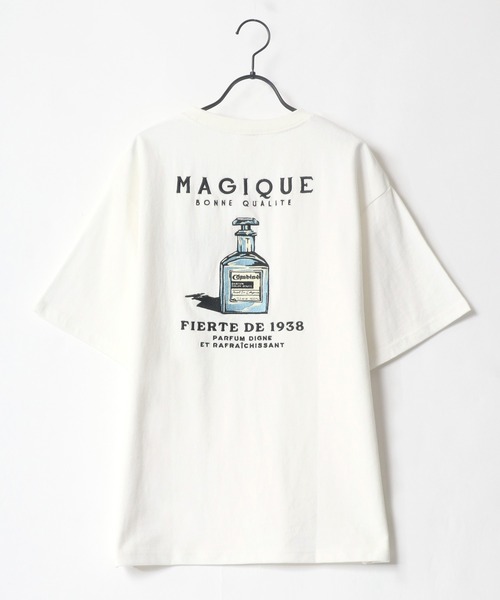 Lazar(ラザル)の「バック刺繍 Perfume/Vintage trip/Junk food/Orange bottle イラスト アート グラフィック オーバーサイズ Tシャツ(Tシャツ/カットソー・メンズ・ホワイト/チャコールグレー/ライトグレー/ホワイト系その他2/チャコール/ホワイト系その他3/イエロー/ホワイト系その他・LL/L/M)」の18枚目の写真