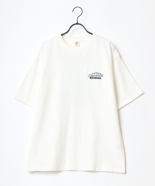 Lazar(ラザル)の「バック刺繍 Perfume/Vintage trip/Junk food/Orange bottle イラスト アート グラフィック オーバーサイズ Tシャツ(Tシャツ/カットソー・メンズ・ホワイト/チャコールグレー/ライトグレー/ホワイト系その他2/チャコール/ホワイト系その他3/イエロー/ホワイト系その他・LL/L/M)」の17枚目の写真