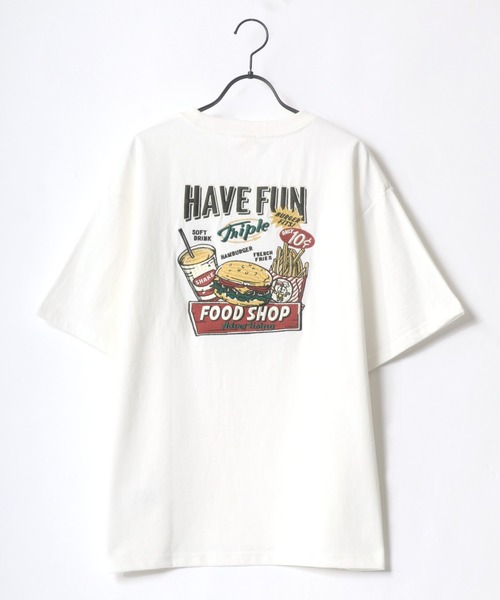 Lazar(ラザル)の「バック刺繍 Perfume/Vintage trip/Junk food/Orange bottle イラスト アート グラフィック オーバーサイズ Tシャツ(Tシャツ/カットソー・メンズ・ホワイト/チャコールグレー/ライトグレー/ホワイト系その他2/チャコール/ホワイト系その他3/イエロー/ホワイト系その他・LL/L/M)」の22枚目の写真