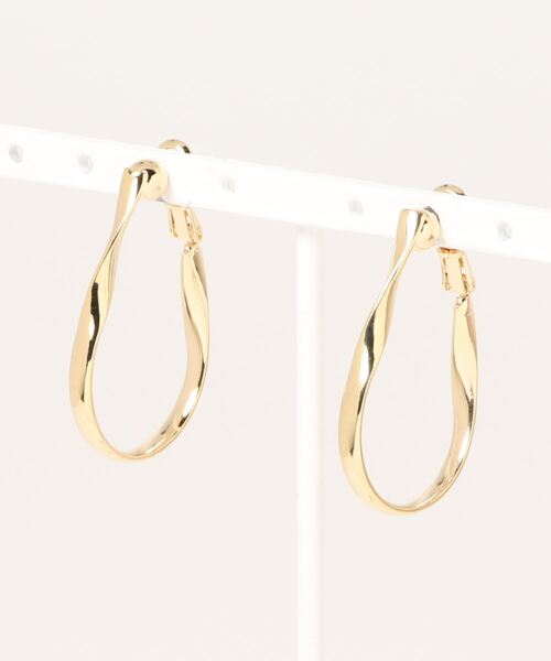 SLOBE IENA（スローブイエナ）の「SLOBE ニュアンスフープイヤリング（イヤリング・レディース・シルバー/ゴールド・FREE）」の4枚目の写真