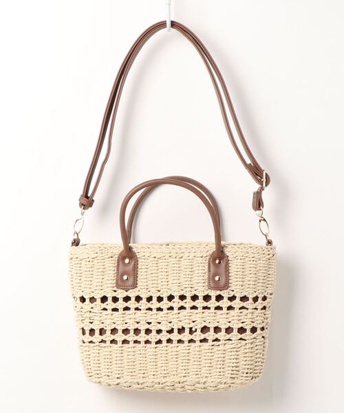 Honeys（ハニーズ）の「雑材ハンドＢａｇ（小）（ハンドバッグ・レディース・ブラウン/キナリ/ベージュ・FREE）」の9枚目の写真