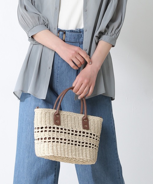 Honeys（ハニーズ）の「雑材ハンドＢａｇ（小）（ハンドバッグ・レディース・ブラウン/キナリ/ベージュ・FREE）」の2枚目の写真