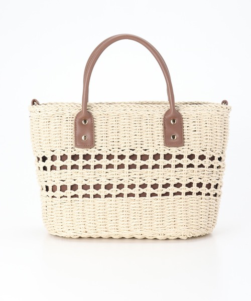 Honeys（ハニーズ）の「雑材ハンドＢａｇ（小）（ハンドバッグ・レディース・ブラウン/キナリ/ベージュ・FREE）」の4枚目の写真