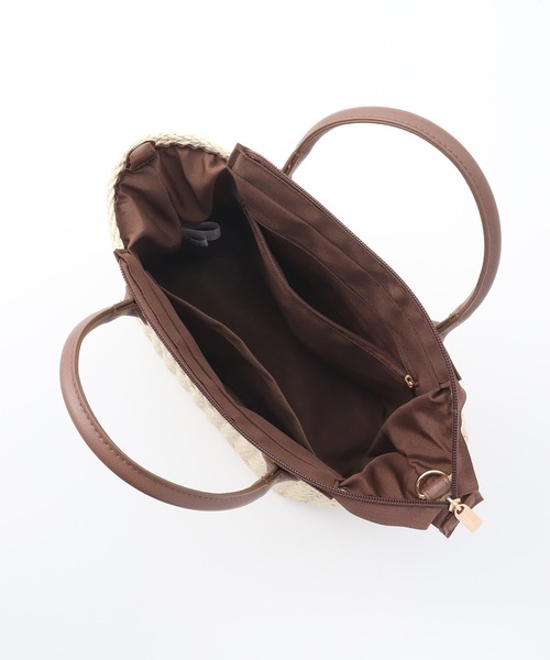 Honeys（ハニーズ）の「雑材ハンドＢａｇ（小）（ハンドバッグ・レディース・ブラウン/キナリ/ベージュ・FREE）」の16枚目の写真