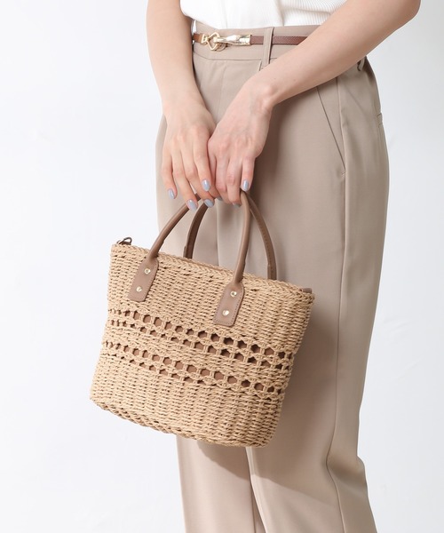 Honeys（ハニーズ）の「雑材ハンドＢａｇ（小）（ハンドバッグ・レディース・ブラウン/キナリ/ベージュ・FREE）」の22枚目の写真