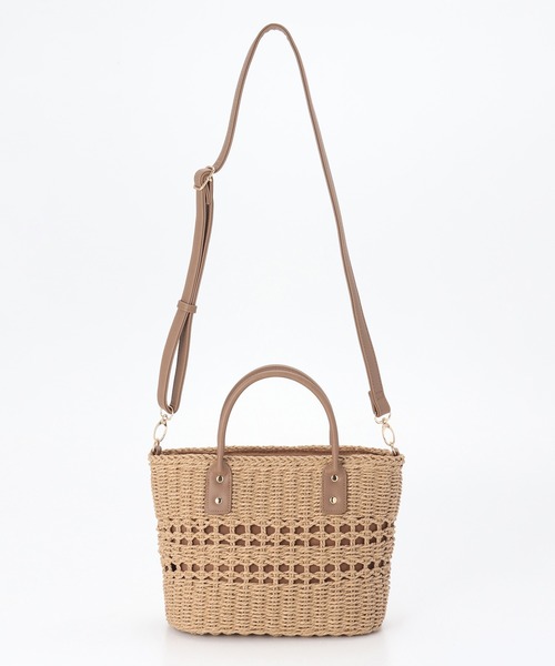 Honeys（ハニーズ）の「雑材ハンドＢａｇ（小）（ハンドバッグ・レディース・ブラウン/キナリ/ベージュ・FREE）」の17枚目の写真