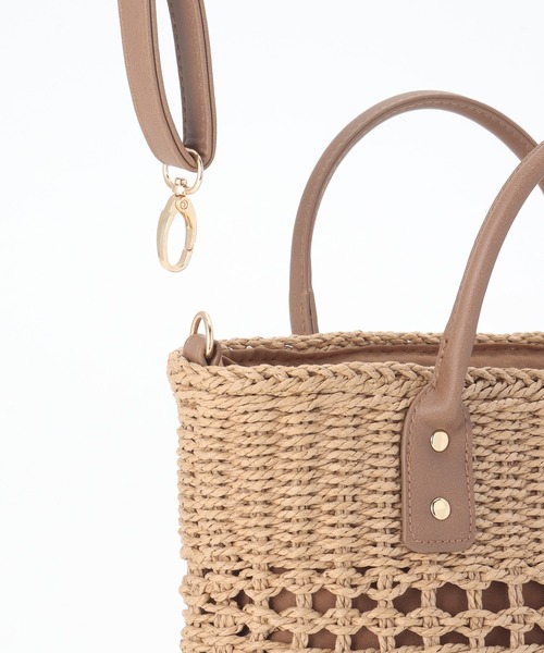 Honeys（ハニーズ）の「雑材ハンドＢａｇ（小）（ハンドバッグ・レディース・ブラウン/キナリ/ベージュ・FREE）」の20枚目の写真