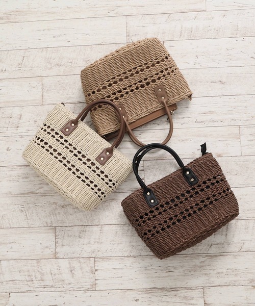 Honeys（ハニーズ）の「雑材ハンドＢａｇ（小）（ハンドバッグ・レディース・ブラウン/キナリ/ベージュ・FREE）」の12枚目の写真