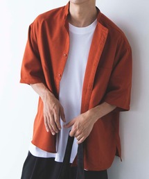 WEGO | WEGO/リネンライクバンドカラー5分袖シャツ(シャツ/ブラウス)